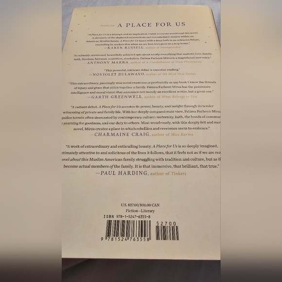 A Place for Us by Fatima Farheen Mirza Hardcover Book EUC - Picture 4 of 5